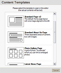 template page layouts