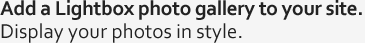 Add a lightbox photo gallery to my web site.