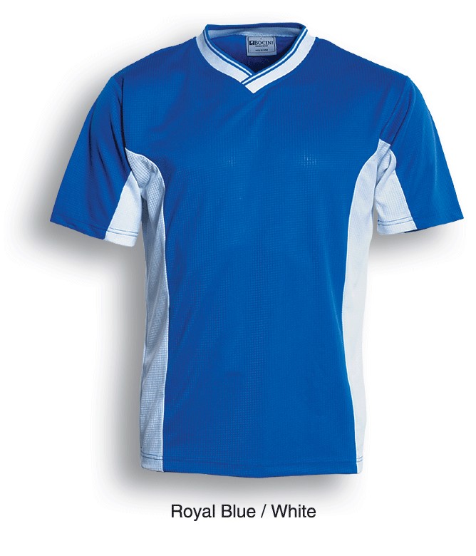 blue white soccer jersey