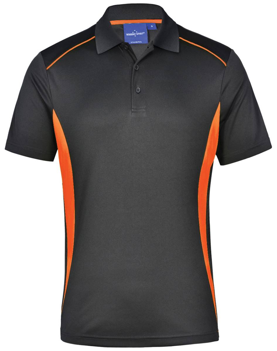 Charcoal / Fluro Orange PS79 Pursuit Polo shirts
