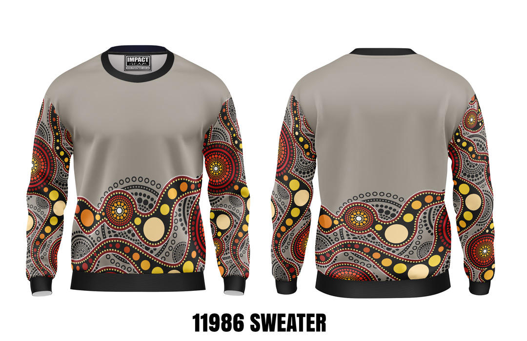 Australian Dot Artwork Sublimated Sweat Shirt , Sublimated Custom made