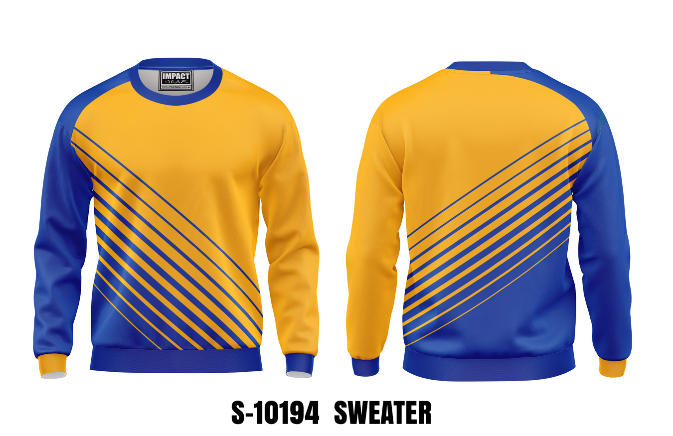 S 10194 Gold Royal Blue Pullover Sweater Long Sleeve , Impact gear