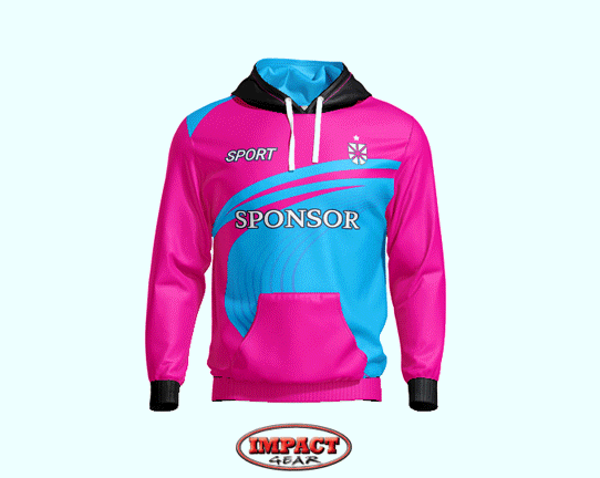 3DH 685 Pink Blue Animated Sublimated Pullover Hoodie Design, Australia