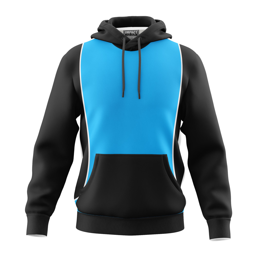 SAM Pullover Hoodie Blkack / Cyan Custom made Sublimated