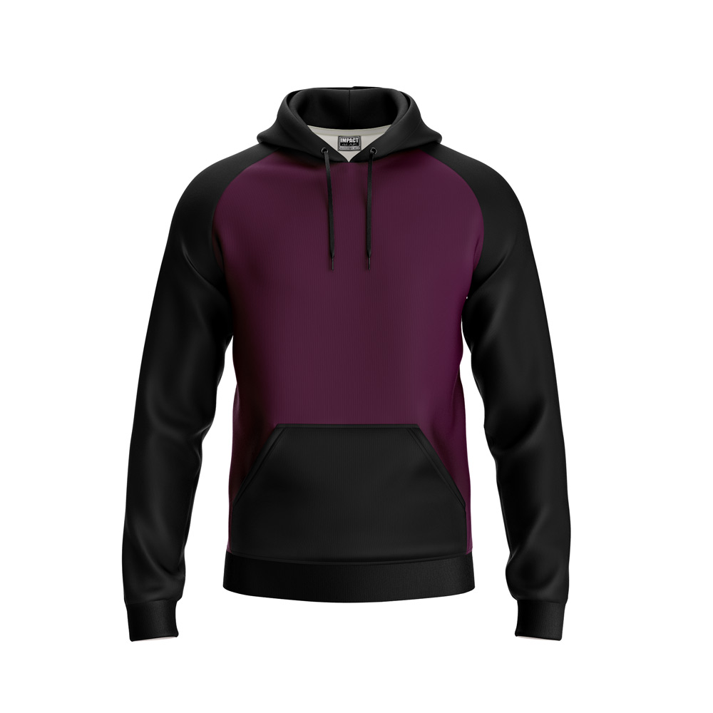 Shelly Maroon / Black Fully Sublimated Pullover Hoodie, Design your own