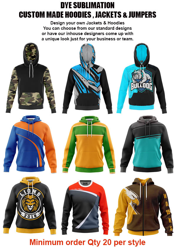 Impact gear, Custom made Sublimated Hoodies, Jackets, Fleecyâ€™s, Jumpers