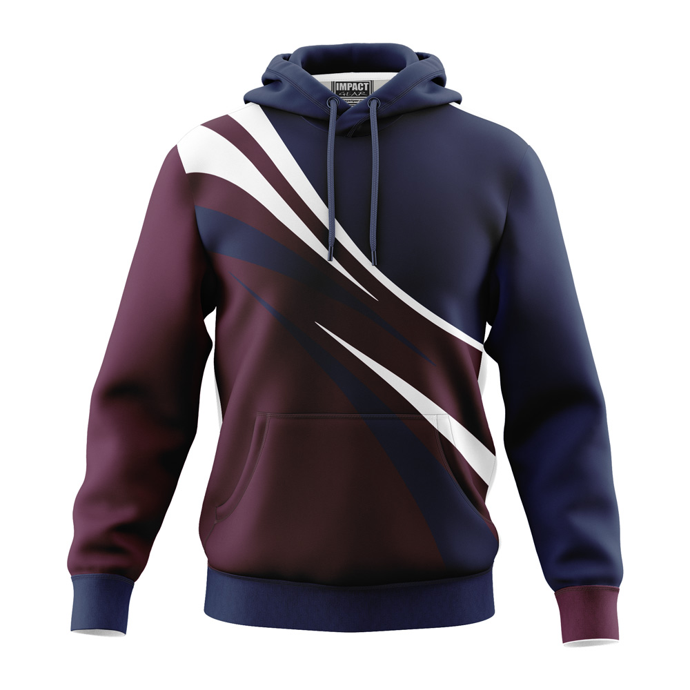Moffat Custom made Fully Dye Sublimated Hoodie Maroon Navy White