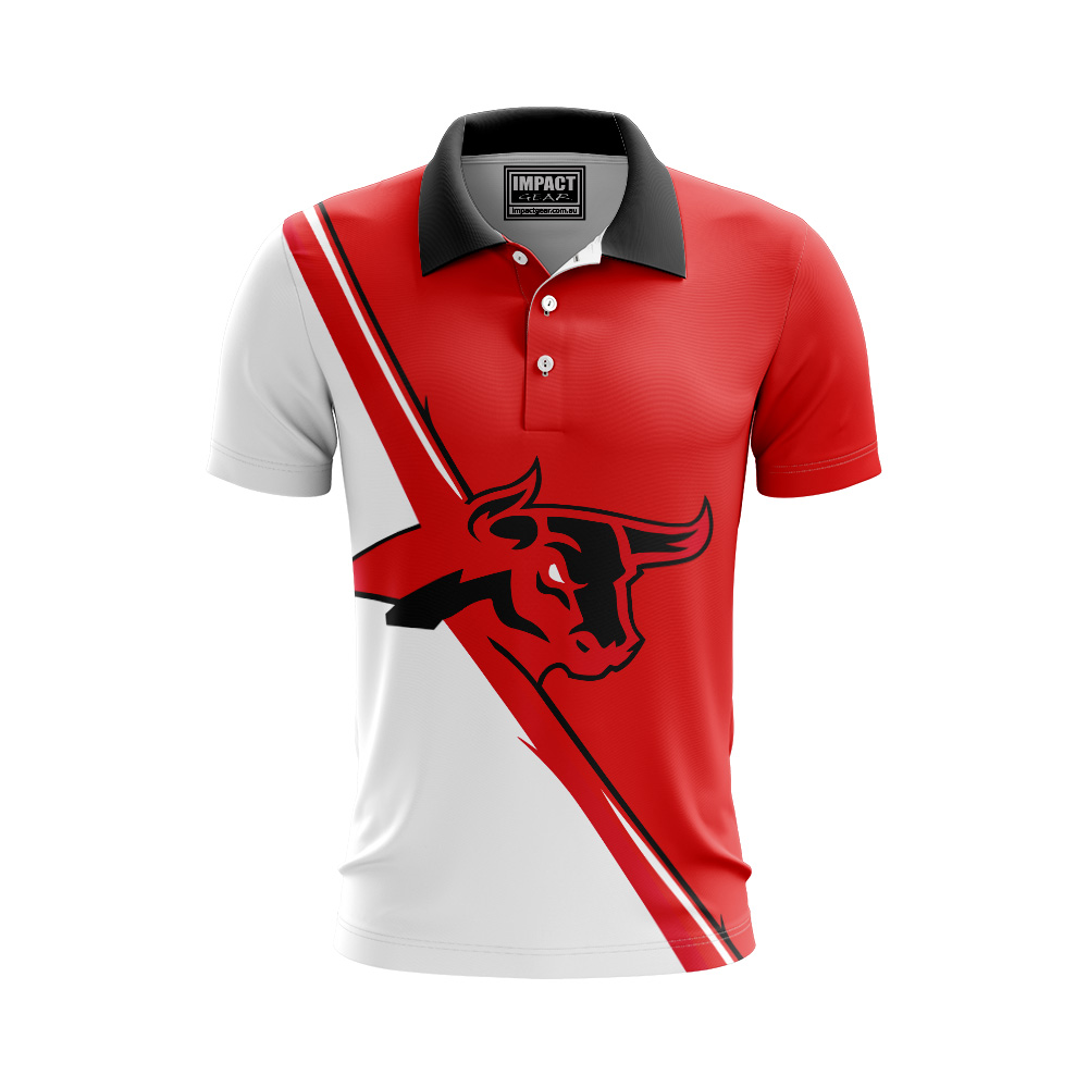 sublimated polo shirt Bulls Sports Logo, light weight Cool Dry