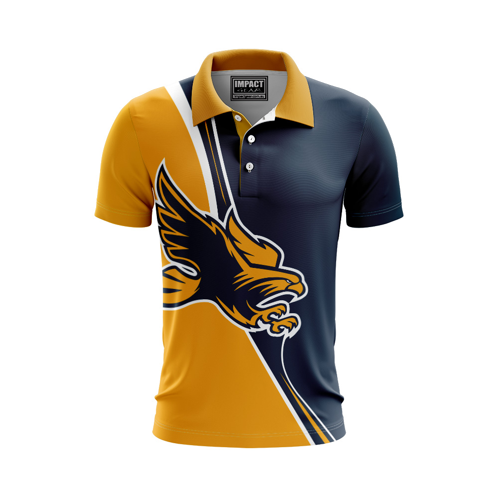 eagles Navy Gold, Polo shirt, Sublimated, custom made