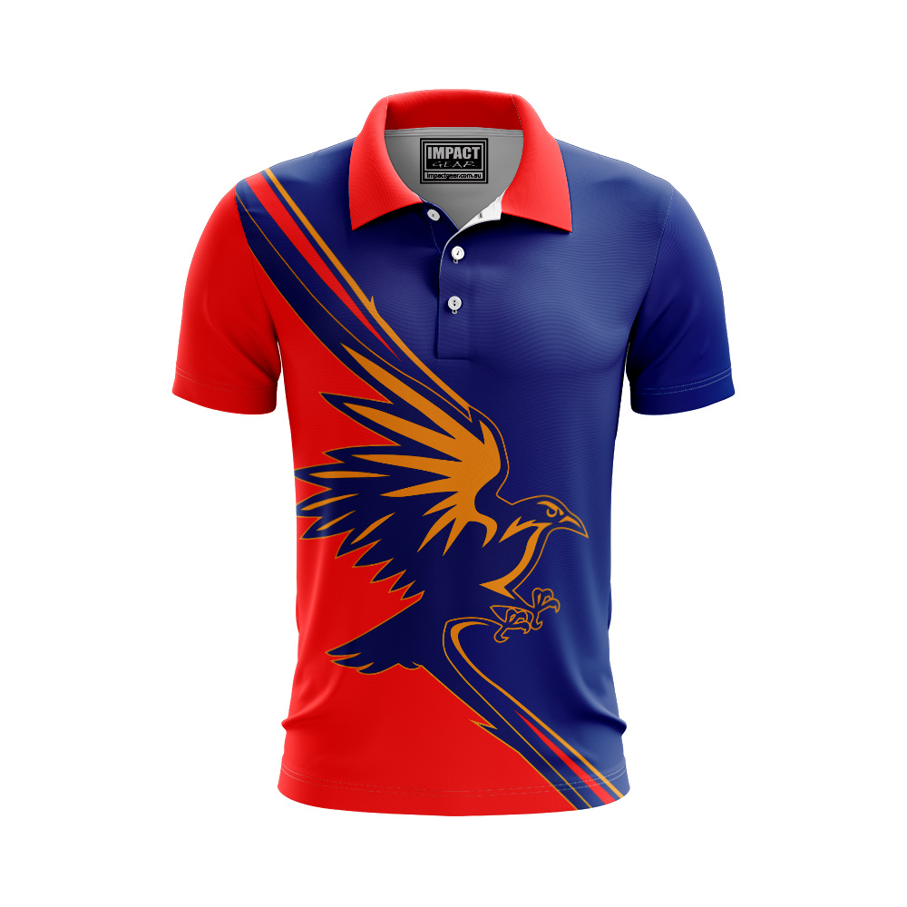 Crows Sublimated Polo shirt design, Custom made add your logo