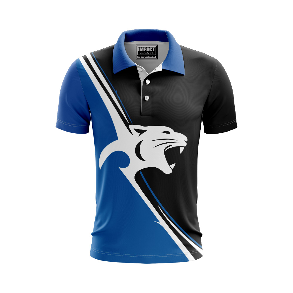 Sublimated Polo shirt Panthers Design Custom made Cool max Fabric