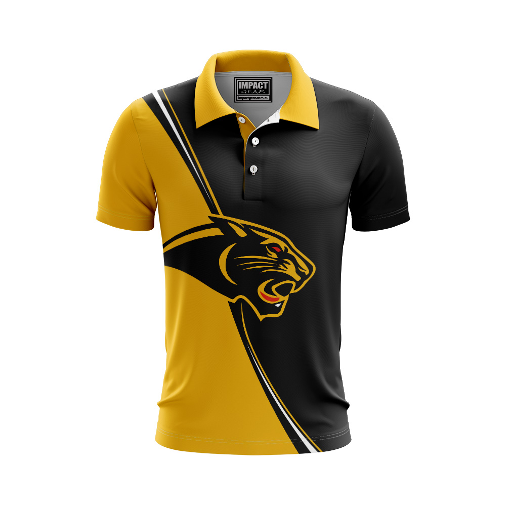 Panthers Cats Sublimated Polo shirt, Aussie designed, Custom made