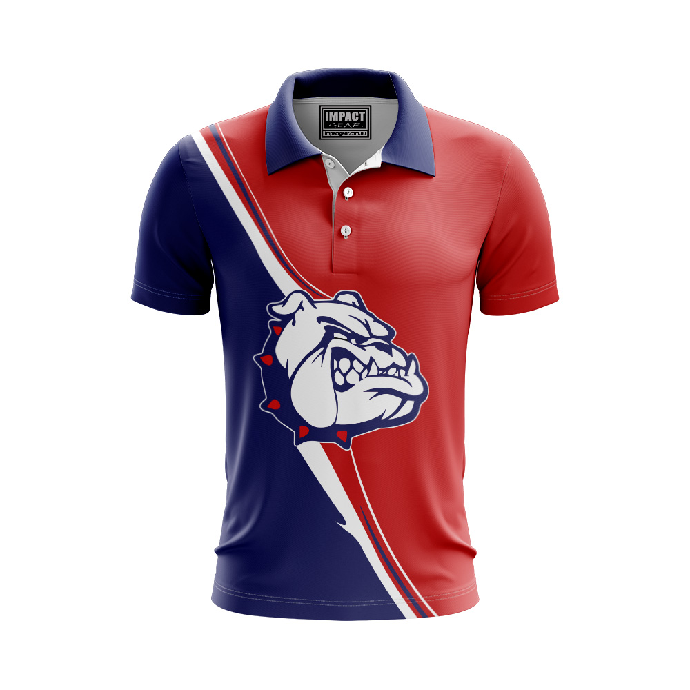 Sublimated Polo Shirt, Bulldogs, Custom made , Impact gear