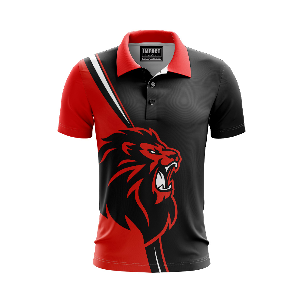 Lions head sports club sublimated polo shirt
