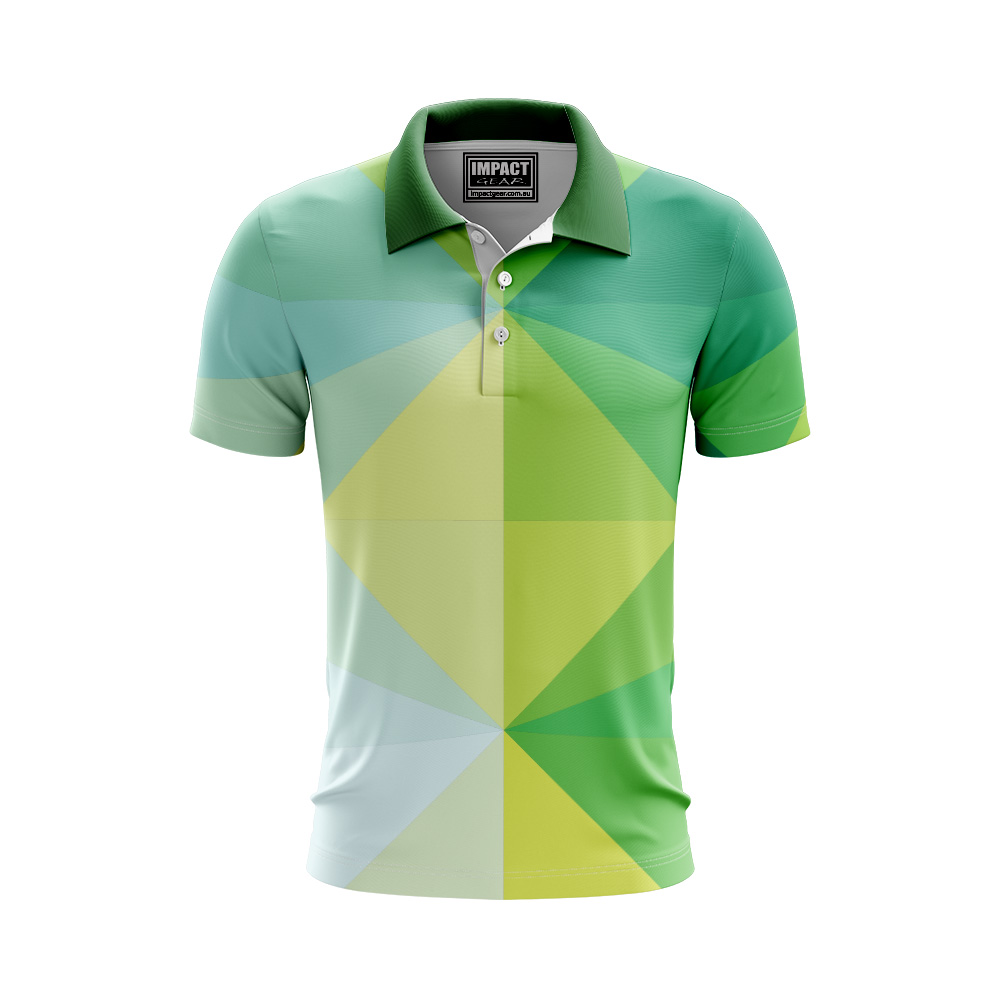 Green Yellow Aussie Colours Fully Sublimated Sports Polo shirt, Golf Design, Sportswear