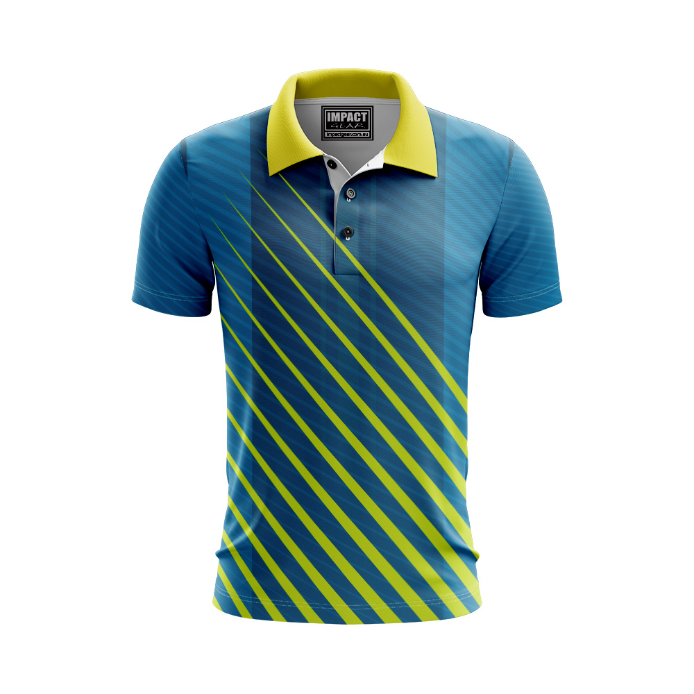 Yellow Aqua Design Jersey Polo shirt Custom made add your logo