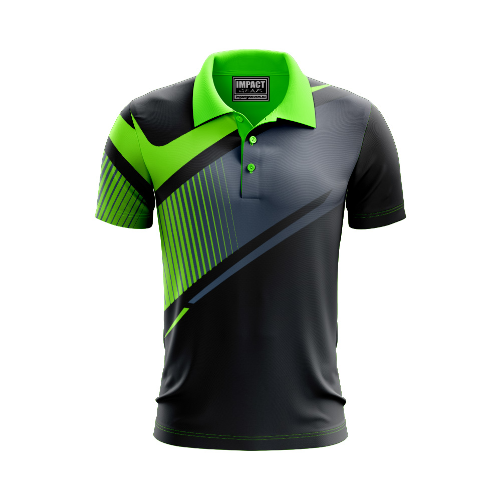 Lime Black sublimated polo shirt