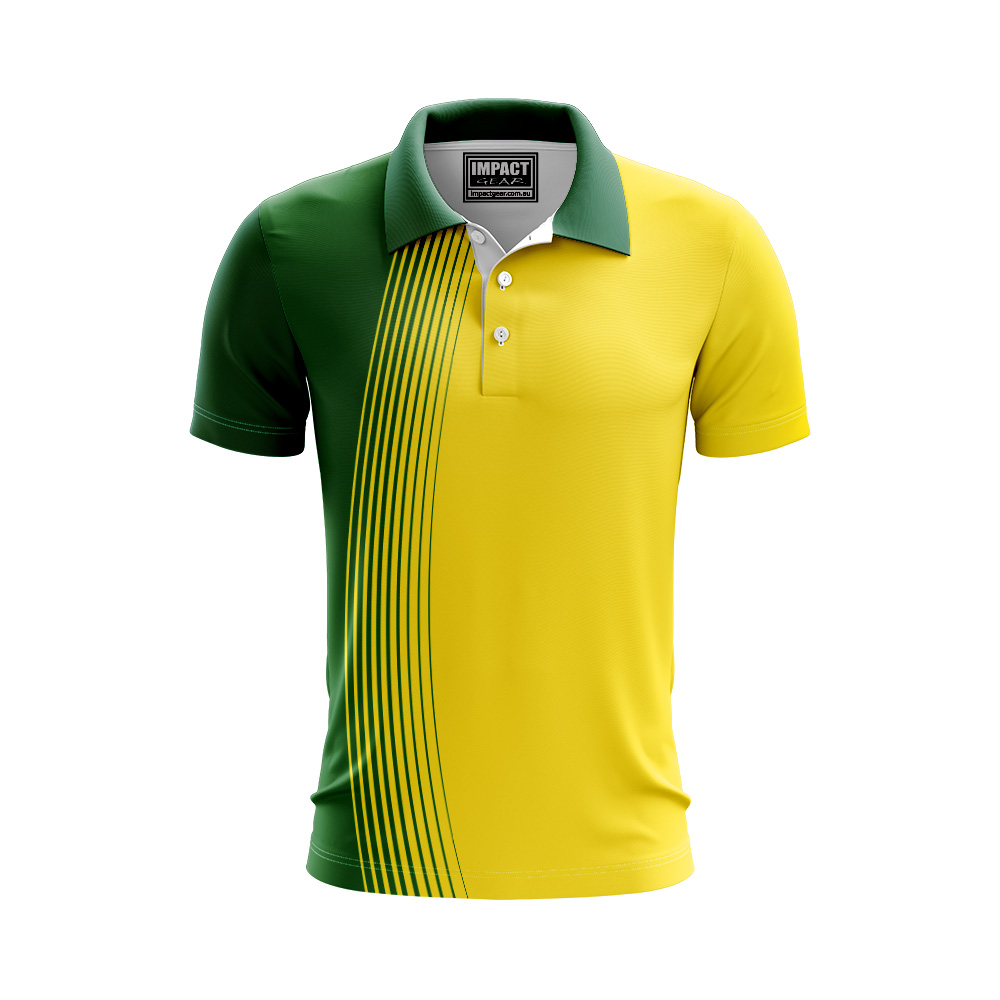 Green Gold Sublimated Custom made Polo Shirt Australia