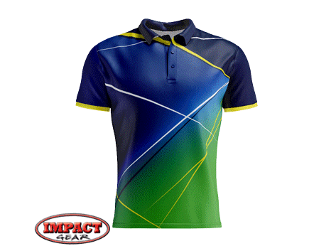 3d r40 Blue Green Yellow Sublimated Polo Shirts