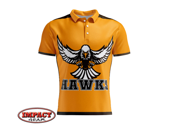 3D V3 HAWKS Sublimated Polo Shirt Hawks,Cool, Quick Dry And Lightweight. .Custom made 100% Cool Dry Polyester Micro Mesh Fabric breathable.  
