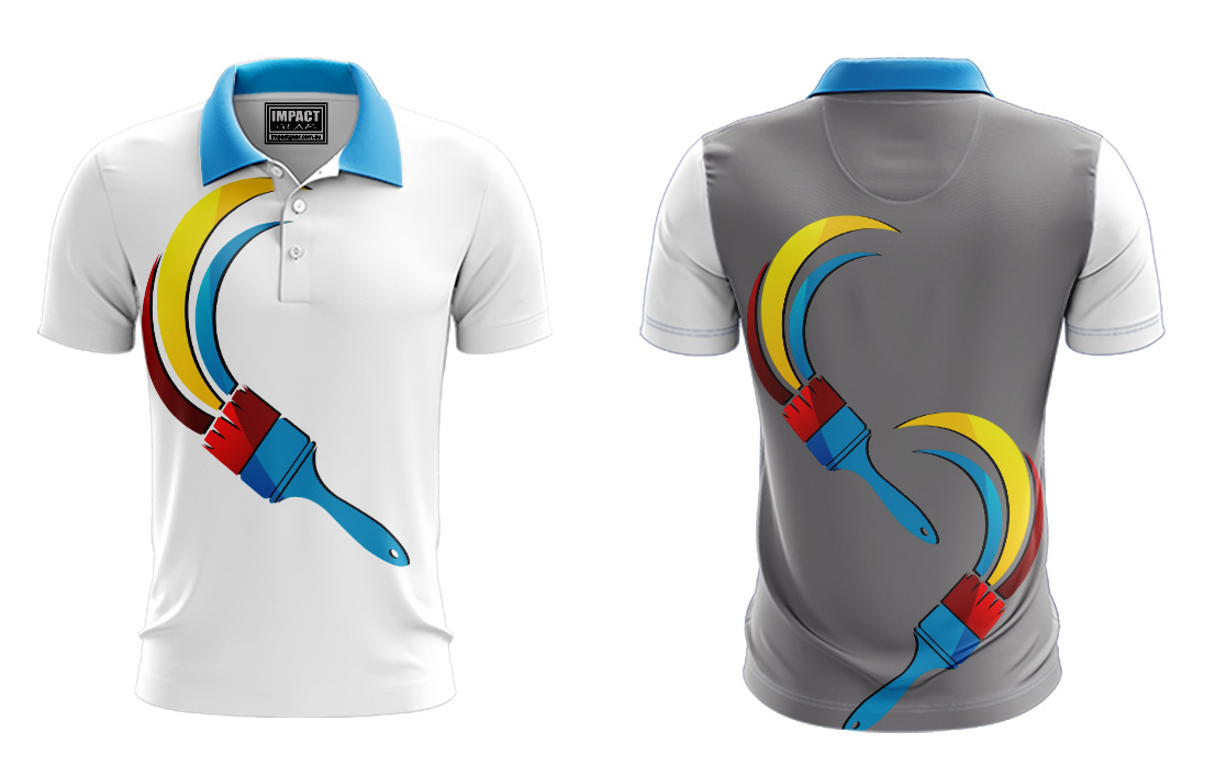 FP 155A  Paint Brush Dye Sublimated Shirt, Quick dry Micro mesh