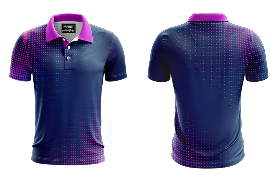 FP 156A Navy Pink Sublimated Polo shirt, 