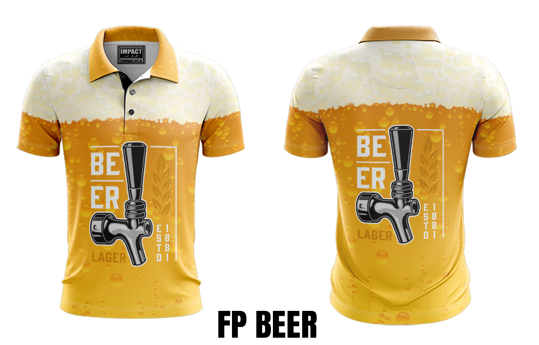 BEER design Sublimated Custom made Polo shirts