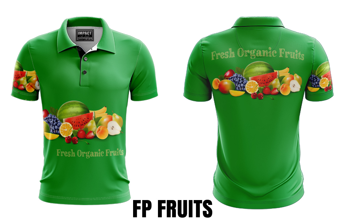 Fruits Custom made Dye sublimated Polo shirts