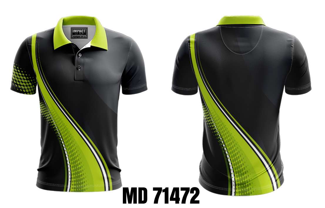 Green Black Grey Sublimated Polo shirt design