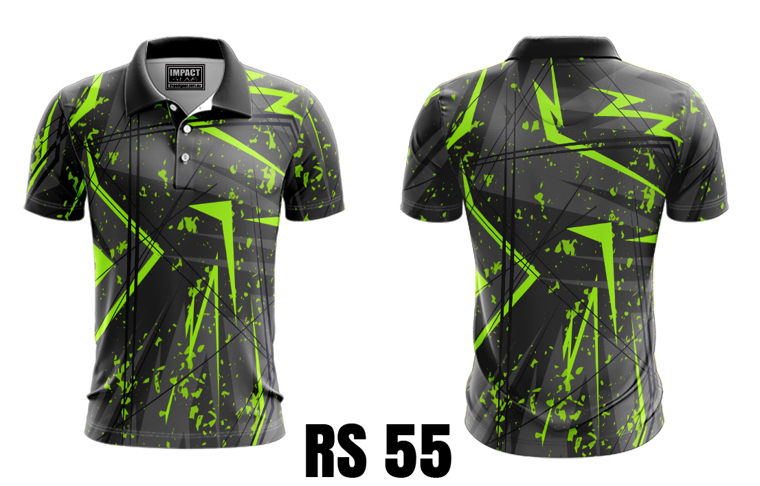 RS 55 Green Grey design sublimated polo shirt Australia