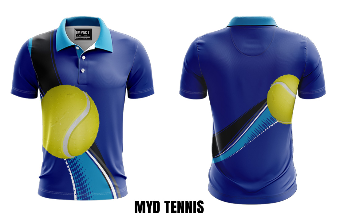 Tennis design fully sublimated polo shirt