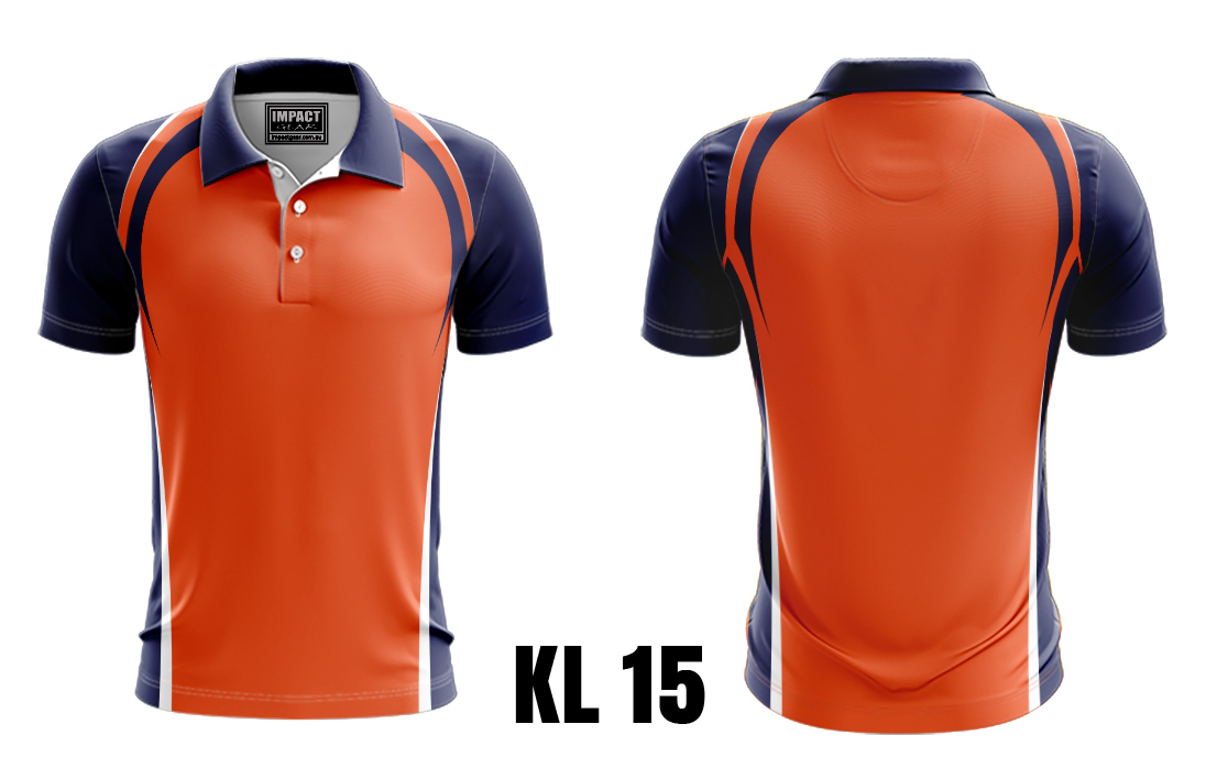 KL 15 Orange / Navy White Sublimated Polo shirt design Australia Impactgear