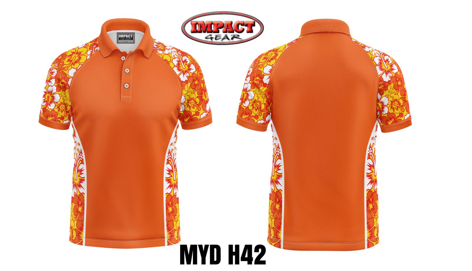 MYD H42 Flowers Orange Sublimated Design Shirt