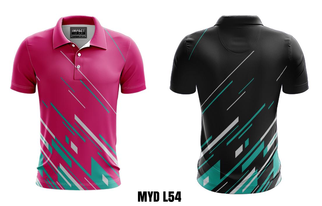 MYD L54  Sublimated Shirt , Custom made, Hot Pink Teal Grey