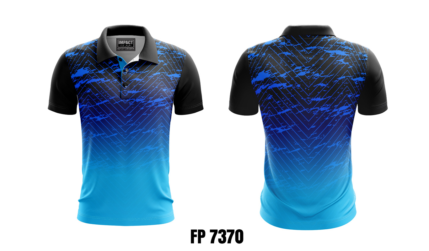 FP 1730  Customized to any colour , Sublimated Polo shirt, Blue Black