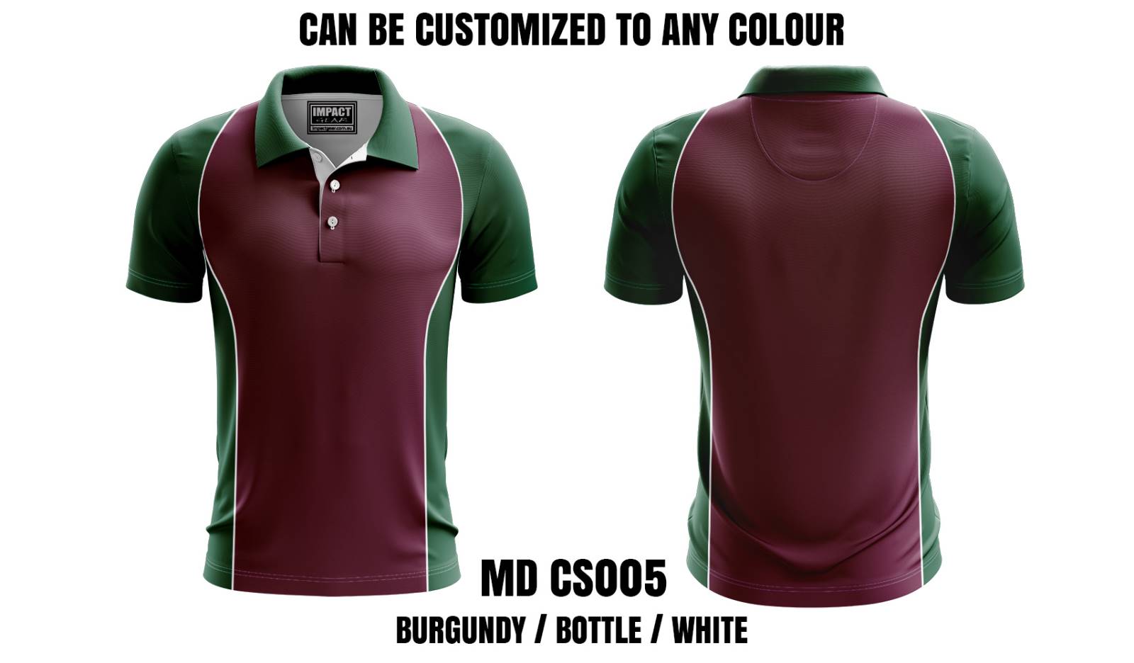 Burgundy/Bottle/White Sublimated Polo
