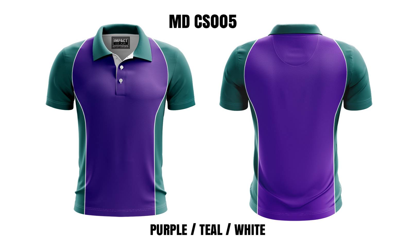 MD CS005 Purple/Teal/White Custom made Fully Dye Sublimated Polo shirt, Impactgear