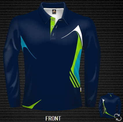 Aussie LS Dye Sublimated Polo Shirt Long Sleeve