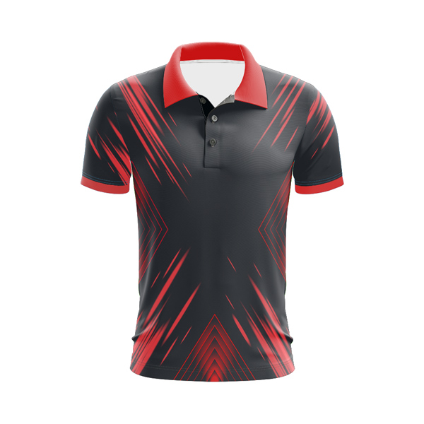 Dye sublimated Polo shirts, Black Red design, Custom made, cOOL dRY