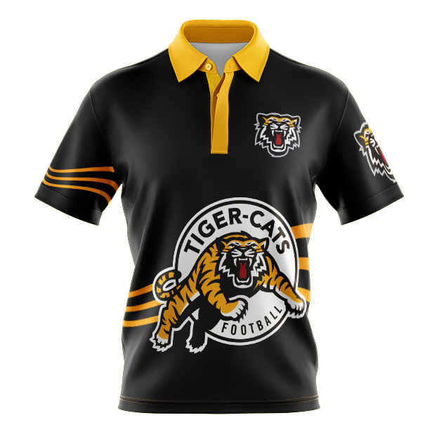 Sublimated Polo Shirt Tiger Cats, Cool, Quick Dry And Lightweight. .Custom made 100% Cool Dry Polyester Micro Mesh Fabric breathable.  