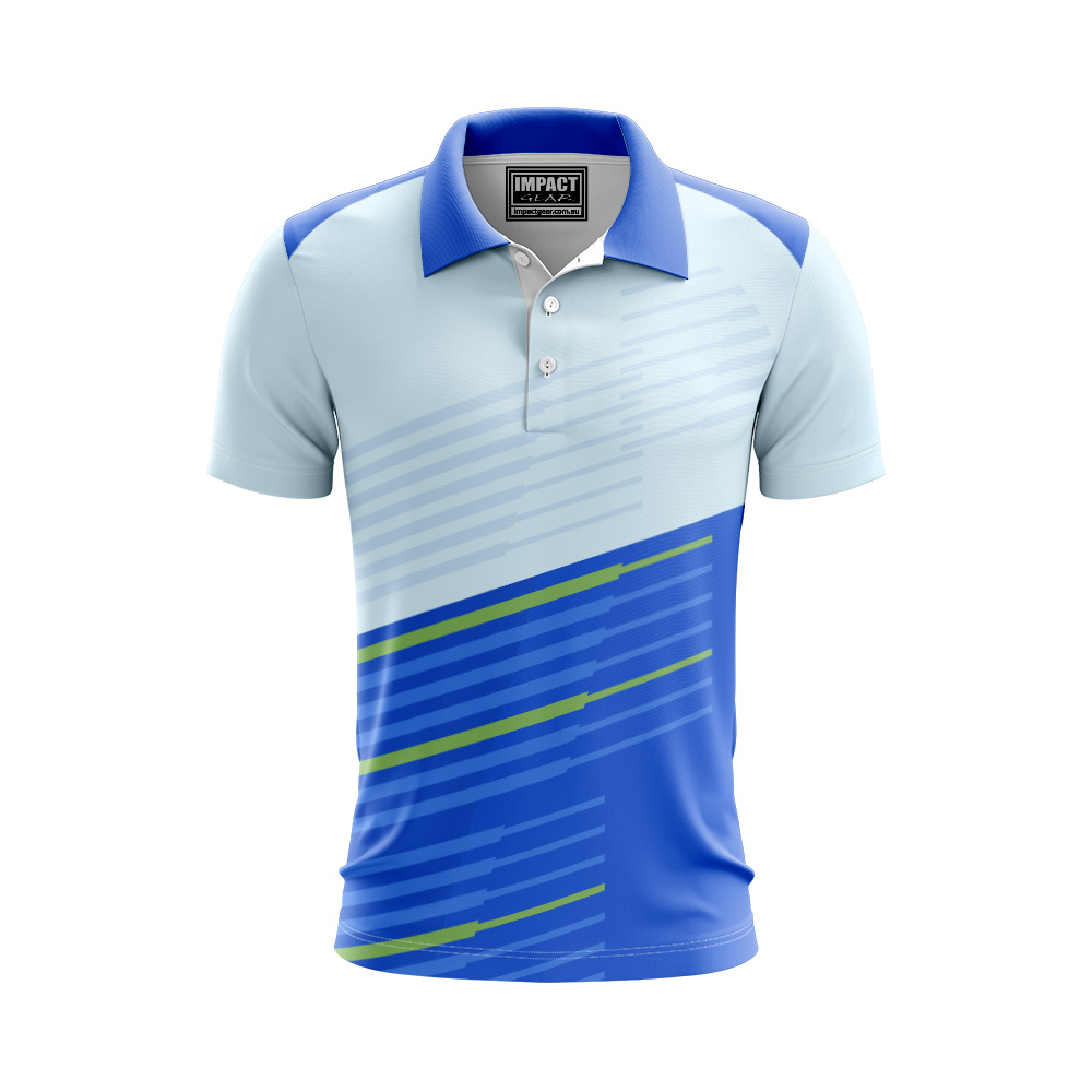 FP 895 Sky Blue Royal Blue Sublimated custom made Polo shirt