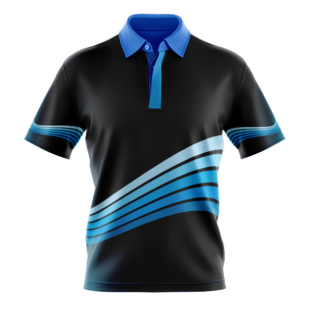 Sublimated Polo shirt Blue swirls, Cool, Quick Dry And Lightweight. .  100% Cool Dry Polyester Micro Mesh Fabric.  160Gsm