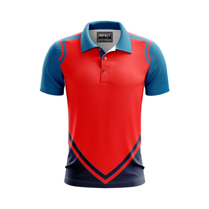 Dye Sublimated Polo Shirt, Custom made Red Blue, Australia