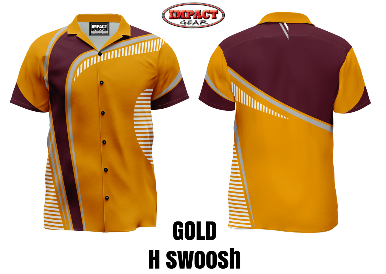Gold Swoosh Shirt  Custom made , Impact gear, Design your own