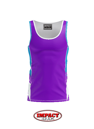 3DS P4 Purple Aqua White Tank Top, Singlet Custom made, Sublimated all over print