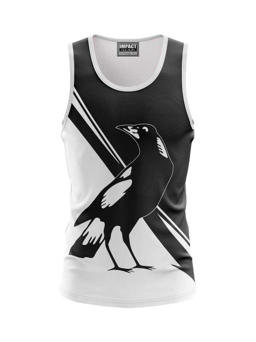 Magpies Design Singlet Fully Dye Sublimated , Custom made