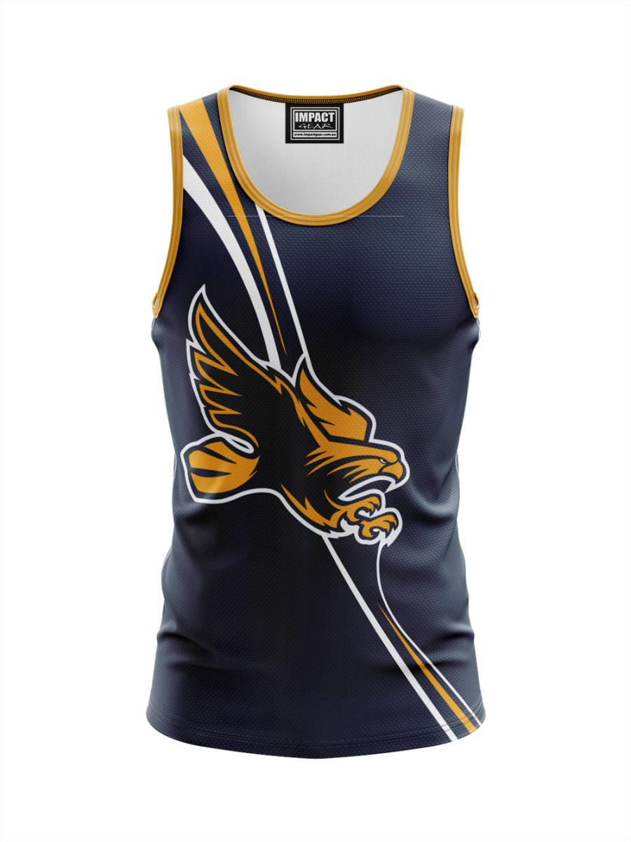 Navy Eagles Sublimated Singlet, Custom made, Add your logos