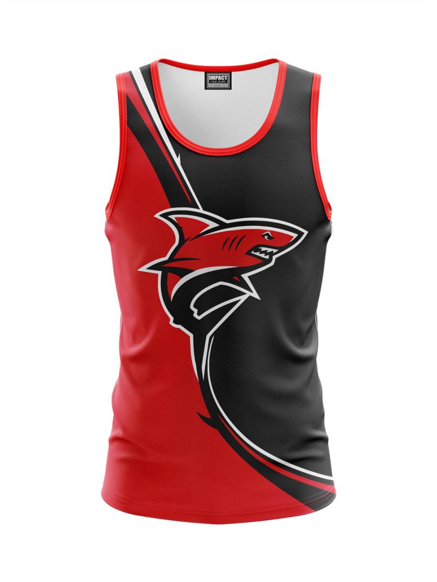 Sharks Design Fully Dye Sublimated Singlet, Tank Top, Custom made