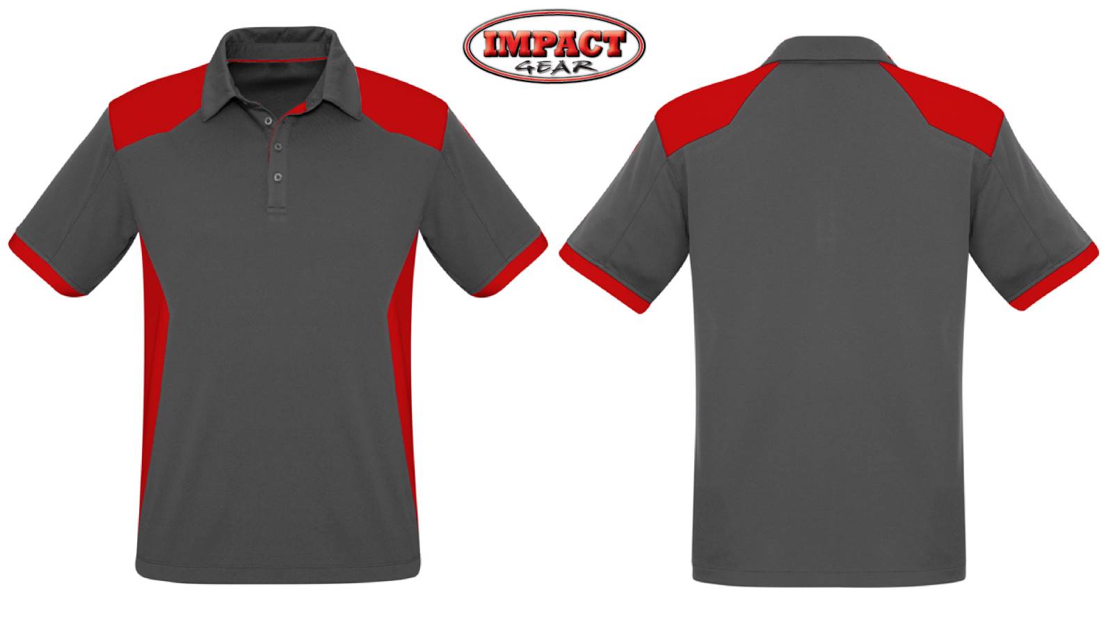 Grey Red Rival  Polo shirts 