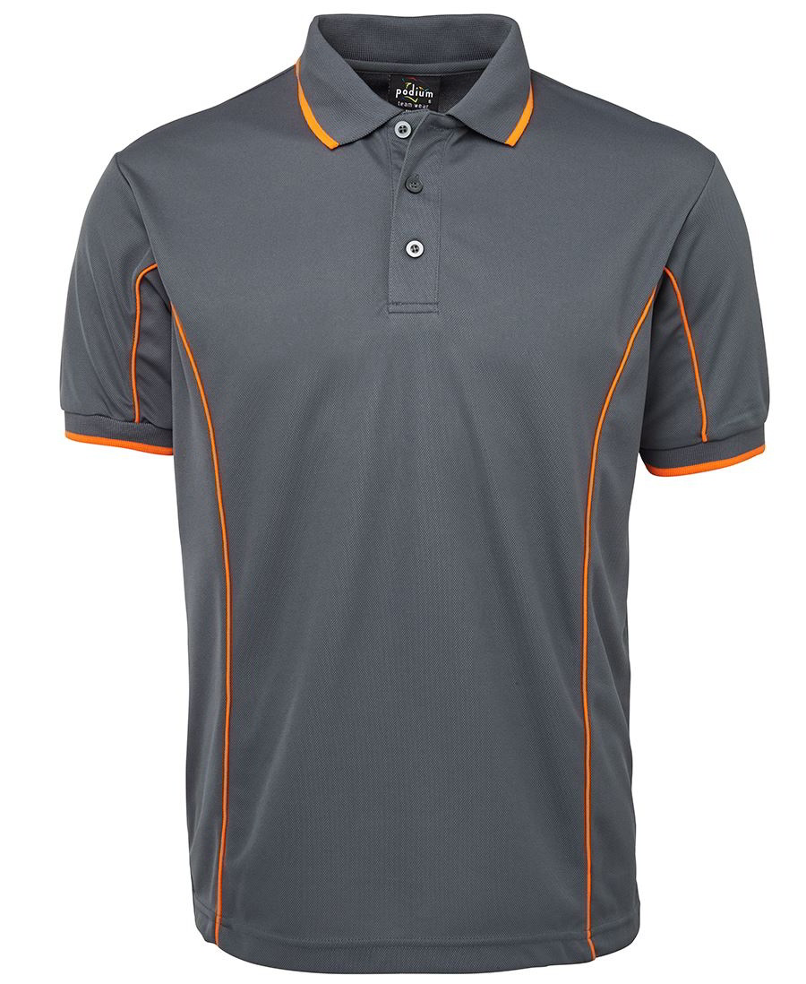Piping Polo shirt Grey / Orange